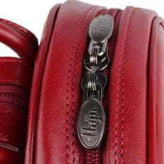 Dámsky kožený batoh 1229013 červená