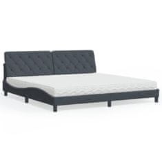 shumee Posteľný rám boxspring s matracom tmavosivý 200x200 cm zamat