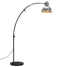 Petromila vidaXL Podlahová lampa 25 W starožitná strieborná 150 cm E27