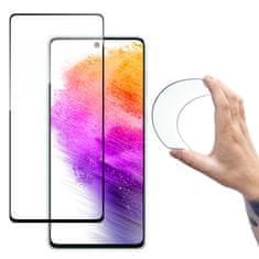 shumee Sklenená fólia Tvrdené sklo s rámom Samsung Galaxy A73 Full Cover Flexi Nano Transparent