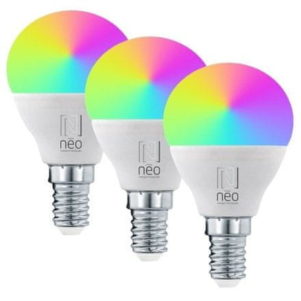 Immax Chytrá žárovka NEO LITE SMART LED E14 6W RGB+CCT barevná a bílá, stmívatelná, Wi-Fi, P45, TUYA, 3ks