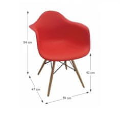 KONDELA Jedálenská stolička Damen New - červená / buk