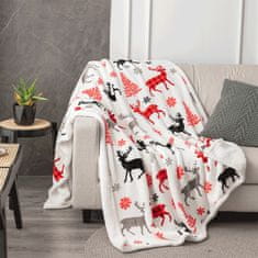KONDELA Obojstranná baránková deka Anime 150x200 cm - biela / zimný vzor
