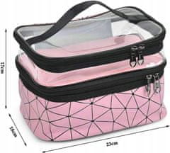 Korbi Dámska cestovná kozmetická taška, organizér na kozmetiku ružová, J3