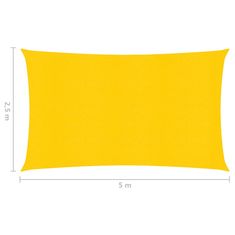 Vidaxl Tieniaca plachta 160 g/m² žltá 2,5x5 m HDPE