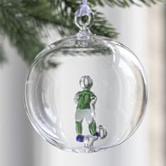 Decor By Glassor Sklenená guľa priehľadná futbalista