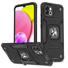 shumee Pancierové puzdro pre Samsung Galaxy A03, magnetický držiak Ring Armor, čierne