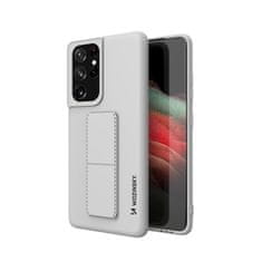 shumee Silikónové puzdro so stojanom pre Samsung Galaxy S21 Ultra 5G Kickstand Case šedé