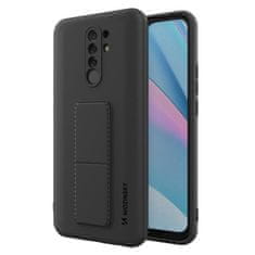 shumee Silikónové puzdro so stojanom pre Xiaomi Redmi 9 Kickstand Case, čierne