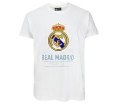 FAN SHOP SLOVAKIA Tričko Real Madrid FC, biele, znak RM, bavlna | S