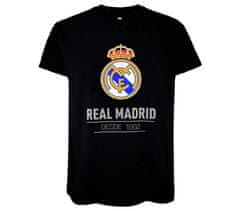 FAN SHOP SLOVAKIA Tričko Real Madrid FC, čierne, znak RM, bavlna | XL