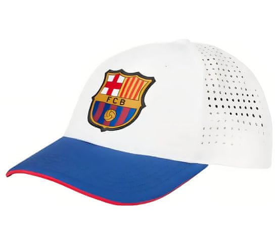 FAN SHOP SLOVAKIA Detská šiltovka FC Barcelona, biela, sieťovaná, 51-57 cm