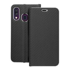 FORCELL Puzdro / obal pre Samsung Galaxy A40 čierne - kniha LUNA CARBON