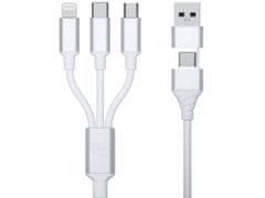 3MK 3mk Hyper Cable 3in1 White Kábel USB-A/USB-C na USB-C/Micro/Lightning 1,5 m 