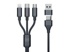 3MK 3mk Hyper Cable 3in1 Black Kábel USB-A/USB-C na USB-C/Micro/Lightning 1.5m 