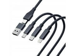 3MK 3mk Hyper Cable 3in1 Black Kábel USB-A/USB-C na USB-C/Micro/Lightning 1.5m 