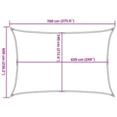 Vidaxl Tieniaca plachta 160 g/m² krémová 6x7 m HDPE