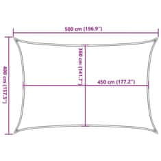 Vidaxl Tieniaca plachta 160 g/m² hnedá 4x5 m HDPE