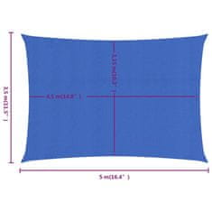 Vidaxl Tieniaca plachta 160 g/m² obdĺžniková modrá 3,5x5 m, HDPE