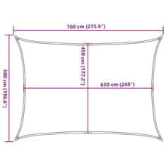 Vidaxl Tieniaca plachta 160 g/m² hnedá 5x7 m HDPE