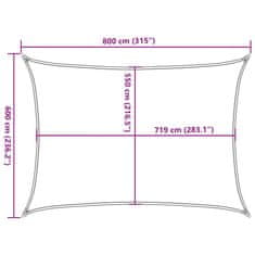 Vidaxl Tieniaca plachta 160 g/m² obdĺžniková čierna 6x8 m, HDPE