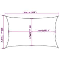 Vidaxl Tieniaca plachta 160 g/m² tmavozelená 5x8 m HDPE