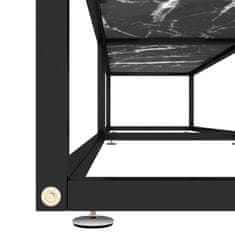 Vidaxl TV stolík čierny mramorový 220x40x40,5 cm tvrdené sklo