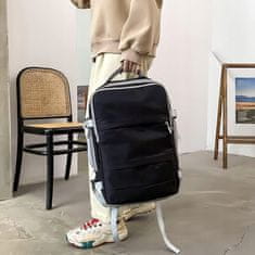 Korbi Príručný batožinový batoh na cestovanie s rozmermi 40x20x25 cm, vhodný pre Ryanair a Wizzair, čierna farba