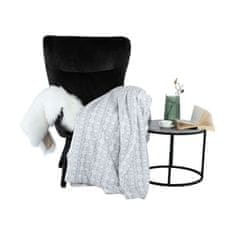 KONDELA Obojstranná baránková deka sivá, biela, vzor 150x200 MARITA