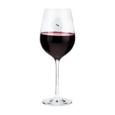 KONDELA SNOWFLAKE VINO poháre na víno set 4 ks s kryštálmi 450 ml