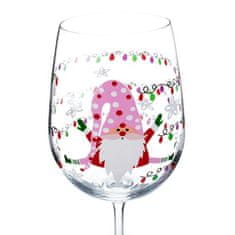 KONDELA TIPSY TRIO poháre na víno set 3 ks 450 ml číre so zimným motívom