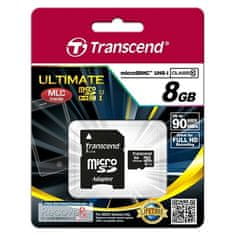 Transcend Pamäťová karta MicroSDHC 8GB UHS-I U1 (90MB/ s) + adapter