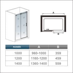 H K Posuvné sprchové dvere DIAMOND BLACK 116 –120x200 L/P variant