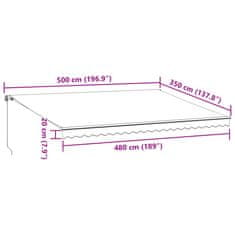 Vidaxl Ručne zaťahovacia markíza antracit a biela 500x350 cm