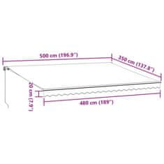 Vidaxl Ručne zaťahovacia markíza antracit a biela 500x350 cm