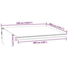 Petromila vidaXL Automaticky zaťahovacia markíza LED antracit a biela 500x300 cm