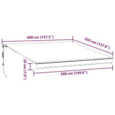 Petromila vidaXL Automaticky zaťahovacia markíza LED antracit a biela 400x350 cm