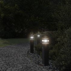 Petromila vidaXL Vonkajšie stojace lampy so senzorom 3 ks čierne 50 cm hliník