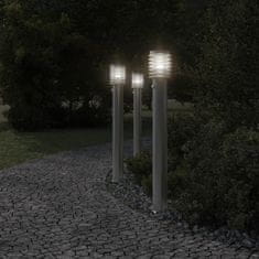 Petromila vidaXL Vonkajšia stojaca lampa senzor strieborná 110 cm nehrdzav. oceľ