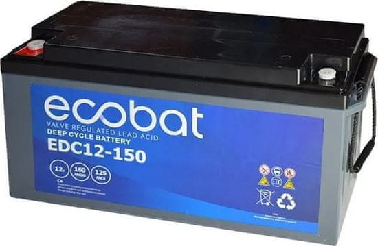 4DAVE Ecobat Trakční Pb baterie EDC12-150, 160Ah, 12V