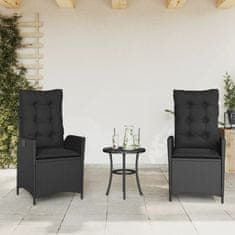 Petromila vidaXL Sklápacie záhradné stoličky 2 ks s vankúšmi čierne polyratan