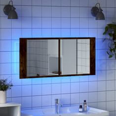 Petromila vidaXL LED kúpeľňová zrkadlová skrinka dymový dub 100x12x45 cm