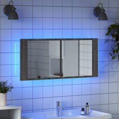 Petromila vidaXL LED kúpeľňová zrkadlová skrinka sivá sonoma 100x12x45 cm
