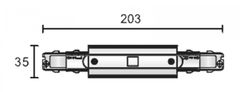 Light Impressions Deko-Light 3-fázový koľajnicový systém - D Line DALI elektr. predlžovacie spojenie s napájaním 710520