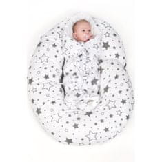 NEW BABY Obliečka na dojčiaci vankúš v tvare C Ovečky bežová