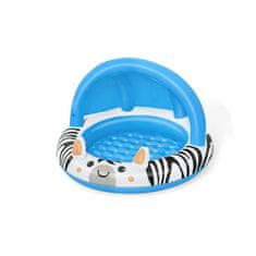Bestway Nafukovací detský bazén so strieškou a nafukovacím dnom Zebra