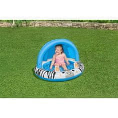 Bestway Nafukovací detský bazén so strieškou a nafukovacím dnom Zebra