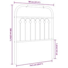 Vidaxl Kovové čelo postele biele 75 cm