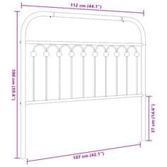 Vidaxl Kovové čelo postele biele 107 cm