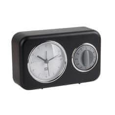 Present Time Kuchynské hodiny s časovačom Nostalgia, PT3375BK, 17cm